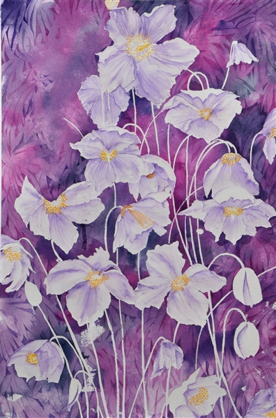 396x600 Watercolor Flower Painting Of Himalayan Poppies By Watercolor - Watercolor Flower Artist