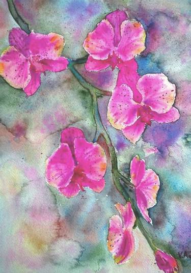 375x536 Watercolor Flowers, Floral Watercolor, Orchid Painting, Fine Art - Watercolor Flower Artist