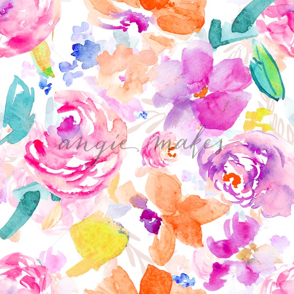 600x600 Colorful Watercolor Flower Background - Watercolor Flower Background