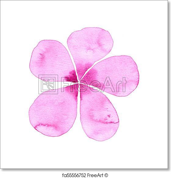 561x581 Free Art Print Of Simple Watercolor Flower. Simple Pink Watercolor - Watercolor Flower Background Free