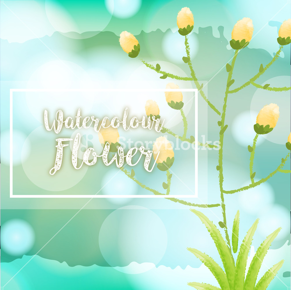 1000x997 Watercolor Flower Background With Yellow Flowers Royalty Free - Watercolor Flower Background Free
