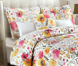 300x256 Cynthia Rowley 3pc Duvet Cover Set Country Flower Watercolor - Watercolor Flower Bedding