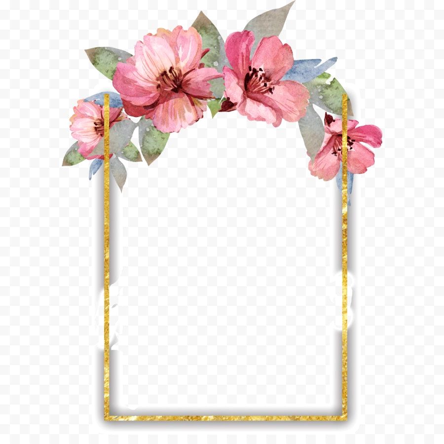 900x900 Watercolor Flower Border - Watercolor Flower Border