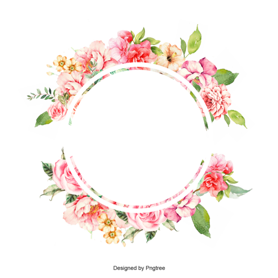 894x894 Watercolor Flower Frame Border By Pngtree - Watercolor Flower Border
