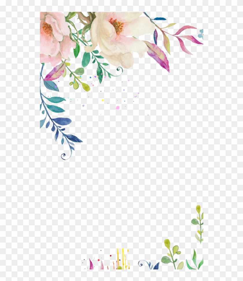 840x973 Wedding Invitation Flower Pink Watercolor Painting - Watercolor Flower Border
