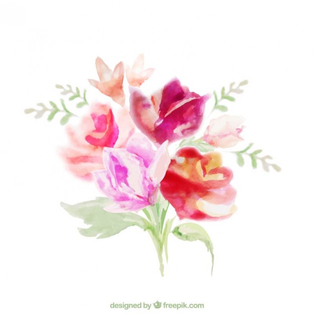626x626 Floral Bouquet In Watercolor Style Vector Free Download - Watercolor Flower Bouquet