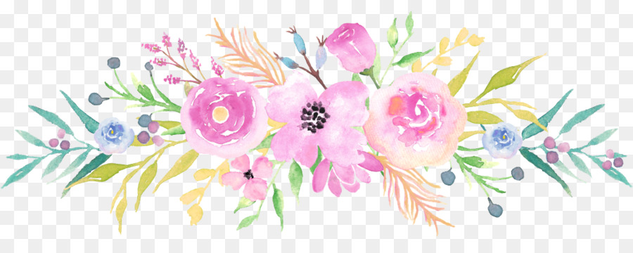 900x360 Flower Bouquet Floral Design - Watercolor Flower Bouquet