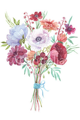 267x400 Watercolor Flowers Bouquet Buy Photos Ap Images Detailview - Watercolor Flower Bouquet