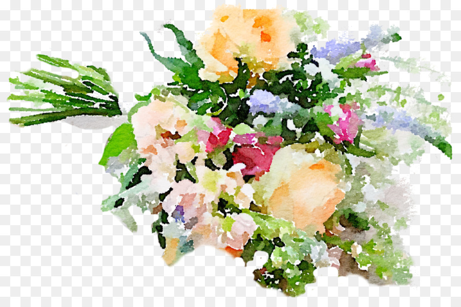 900x600 Watercolour Flowers Flower Bouquet Cut Flowers Floral Design - Watercolor Flower Bouquet