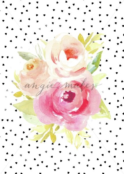 428x600 Digital Download - Watercolor Flower Bouquet