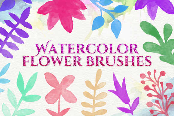 580x386 Check Out Watercolor Flowers Brushes By Loveampmuse On Creative - Watercolor Flower Brush