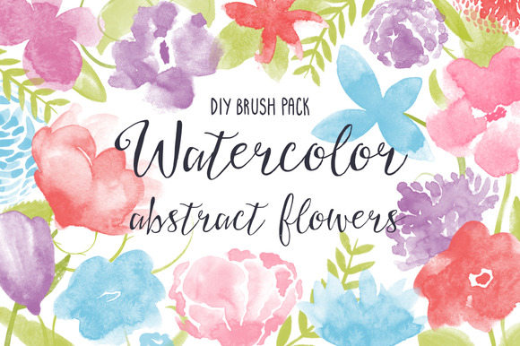 580x386 Get Awesome Selected Only Photoshop And Illustrator Brush Pack - Watercolor Flower Brush
