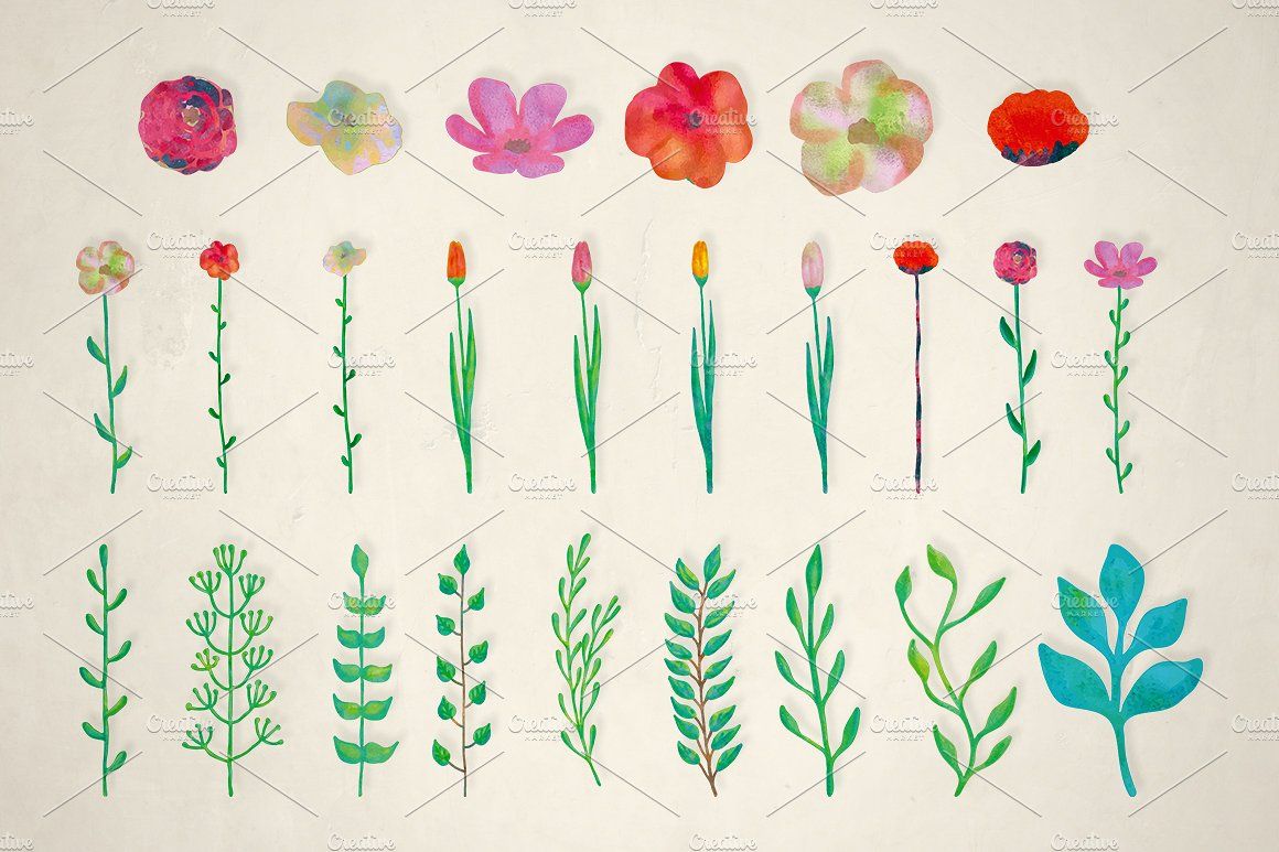 1160x773 Incredible Flexible Floral Art Brushes For Illustrator - Watercolor Flower Brush
