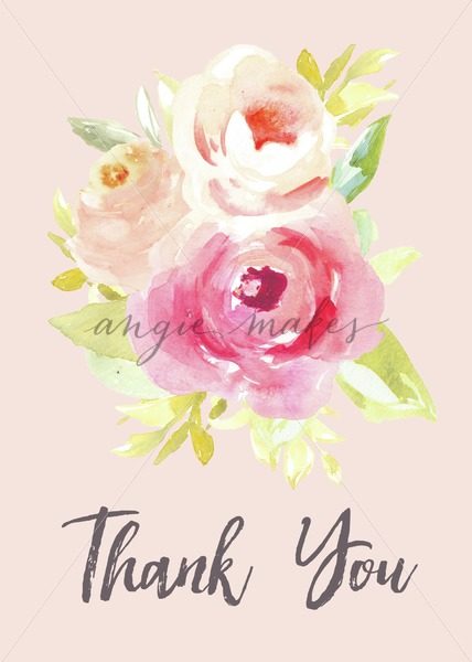 428x600 Download This Adorable Printable Thank You Card With Watercolor - Watercolor Flower Card