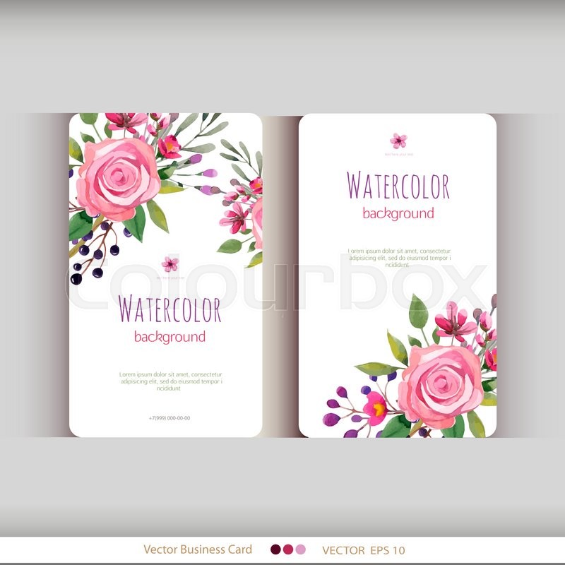 800x800 Set Of Abstract Watercolor Cards. Watercolor Flowers.vector - Watercolor Flower Card