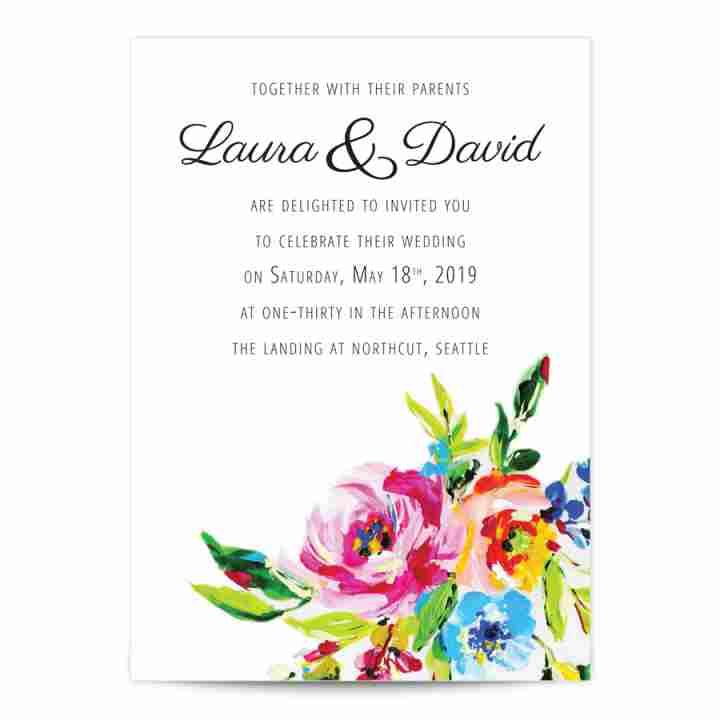 720x720 Watercolor Flower Invitation - Watercolor Flower Card