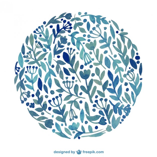 626x626 Floral Circle In Watercolor Style Vector Free Download - Watercolor Flower Circle
