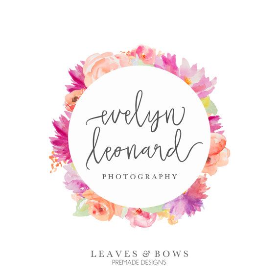 570x570 Premade Logo Design - Watercolor Flower Circle