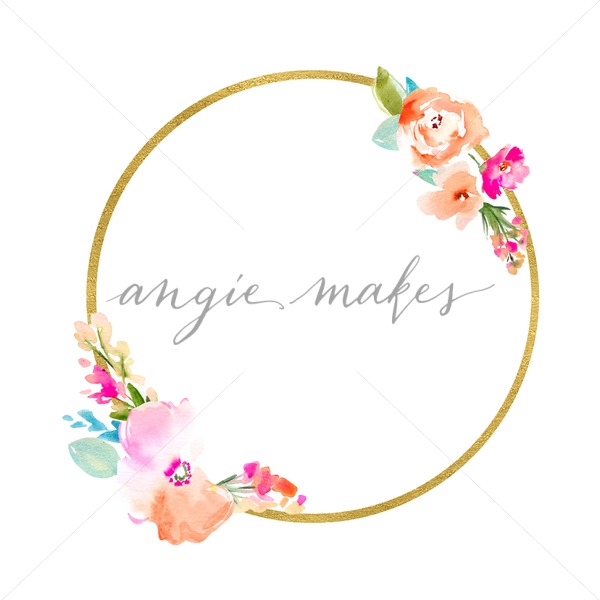 600x600 Watercolor Circle Flower Frame - Watercolor Flower Circle