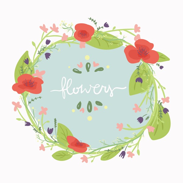 600x600 Watercolor Floral Circle Background Vector Graphics My Free - Watercolor Flower Circle