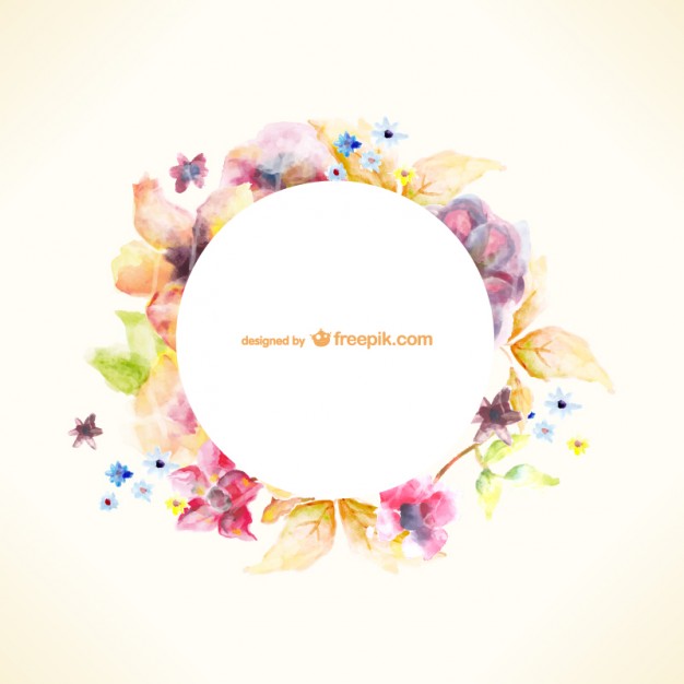 626x626 Watercolor Floral Wreath Vector Free Download - Watercolor Flower Circle