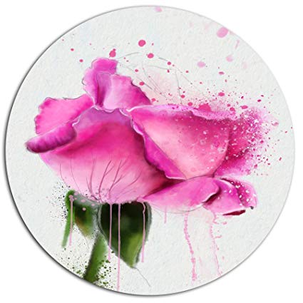 425x425 Designart Mt14028 C23 Beautiful Pink Rose Watercolor - Watercolor Flower Circle