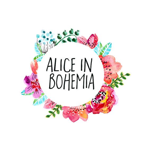 570x570 Bohemian Flowers Logo Design , Bright Flowers, Colorful Flowers - Watercolor Flower Circle