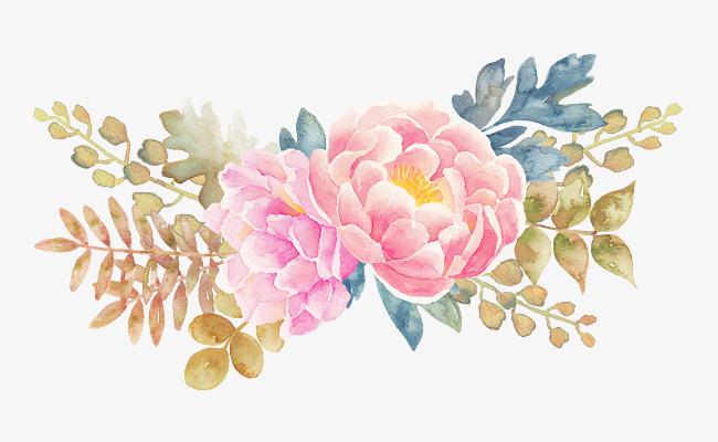 650x400 Peony Flower Watercolor Painted Floral Elements, Flower Clipart - Watercolor Flower Clipart