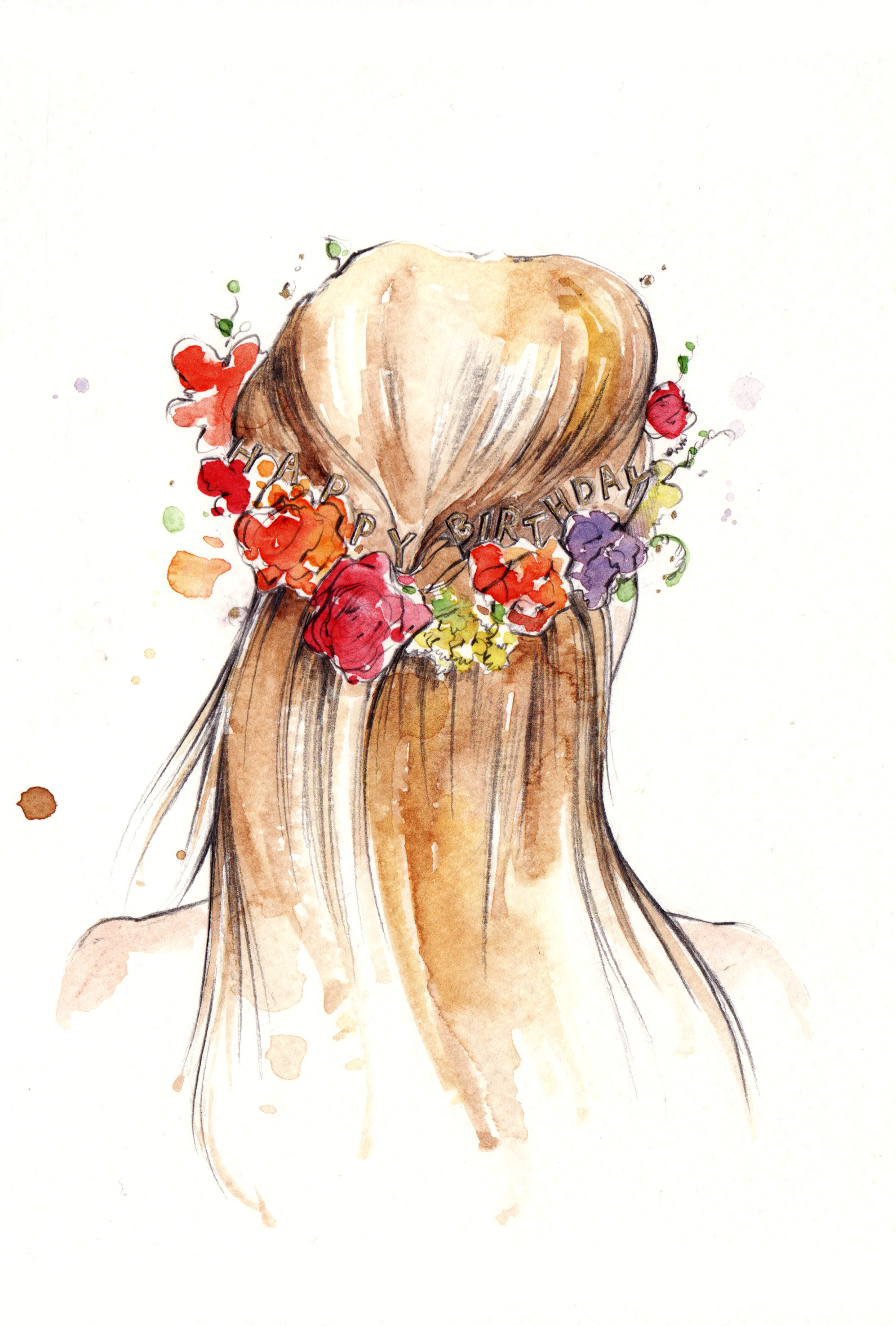 1590x2352 Flower Crown Alice Nyong - Watercolor Flower Crown