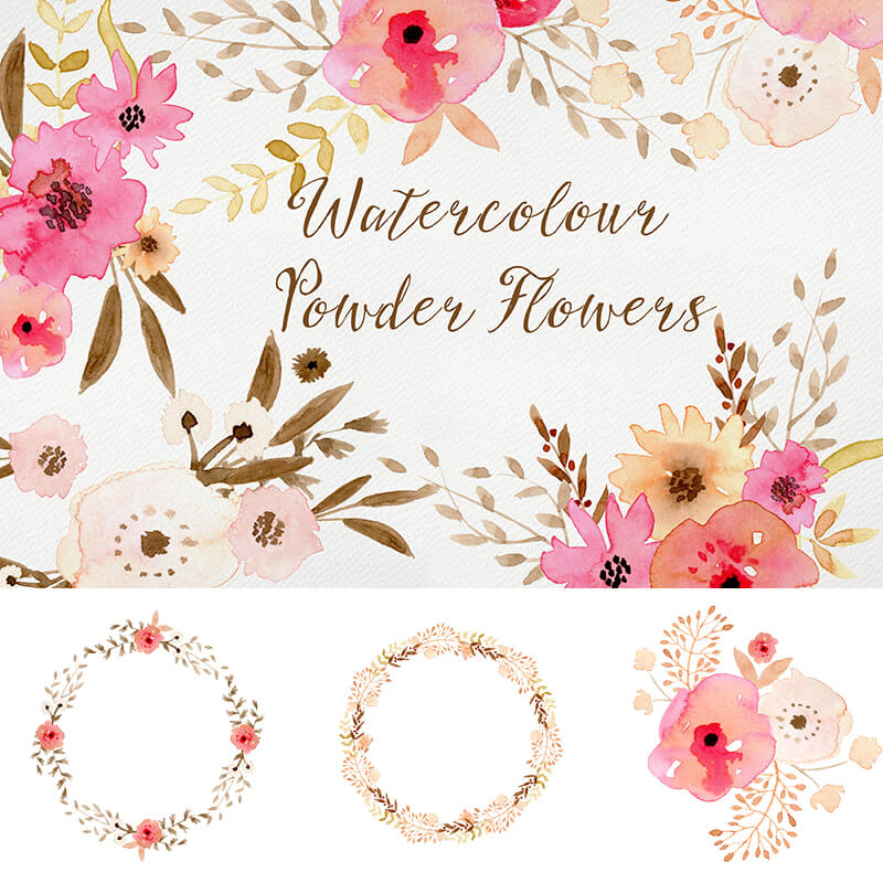 800x800 Psd, Font, Png - Watercolor Flower Design