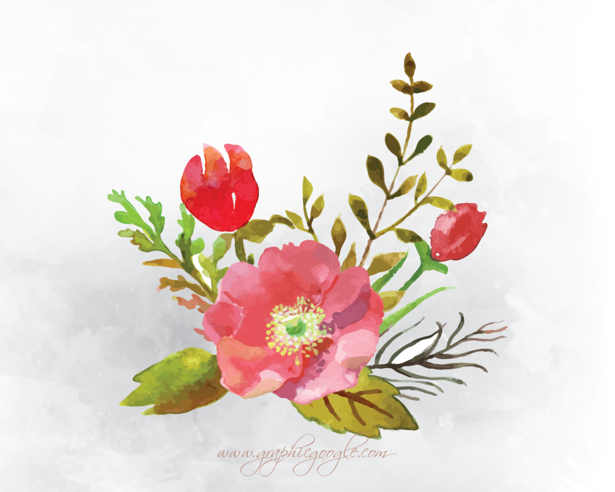 1200x960 A Collection Of Free Watercolor Floral Elements - Watercolor Flower Design