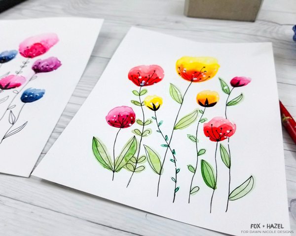 600x480 Easy Watercolor Flowers Step By Step Tutorial Dawn Nicole - Watercolor Flower Design
