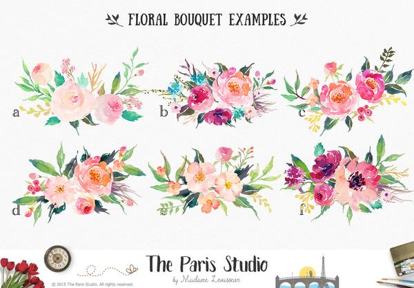 600x417 Floral Watercolor Logo Pay As You Go Custom Logo Design By The - Watercolor Flower Design