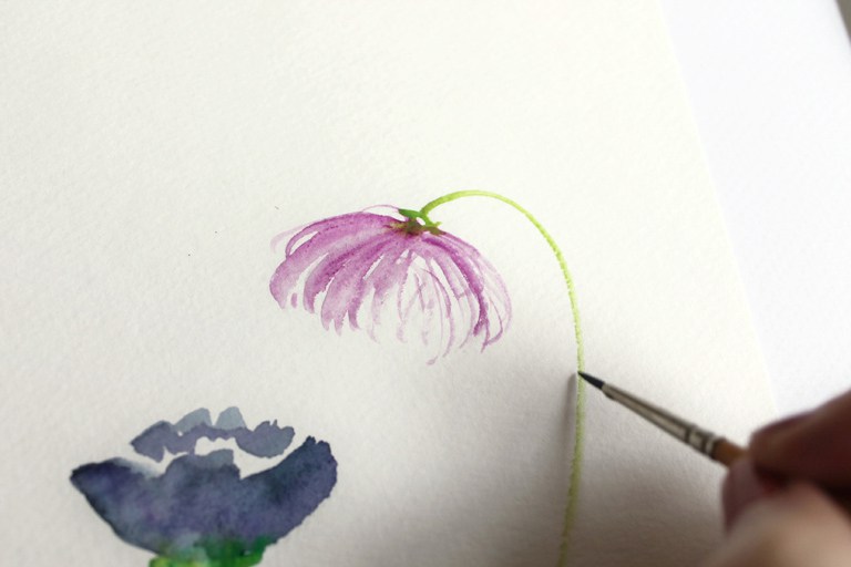 768x512 How To Create Watercolor Flowers Tutorial Plus A Gorgeous Giveaway - Watercolor Flower Drawing