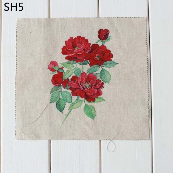 600x600 6 Assorted Designs Watercolor Flowers Hand Printing Cloth Painting - Watercolor Flower Fabric