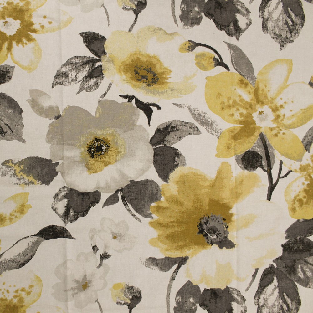 1000x1000 Off White And Yellow Watercolor Floral Printed Pattern On 55 - Watercolor Flower Fabric