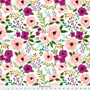 354x354 Best Pink Floral Cotton Fabric By The Yard Products On Wanelo - Watercolor Flower Fabric