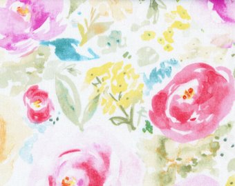340x270 Watercolor Floral Fabric Etsy - Watercolor Flower Fabric