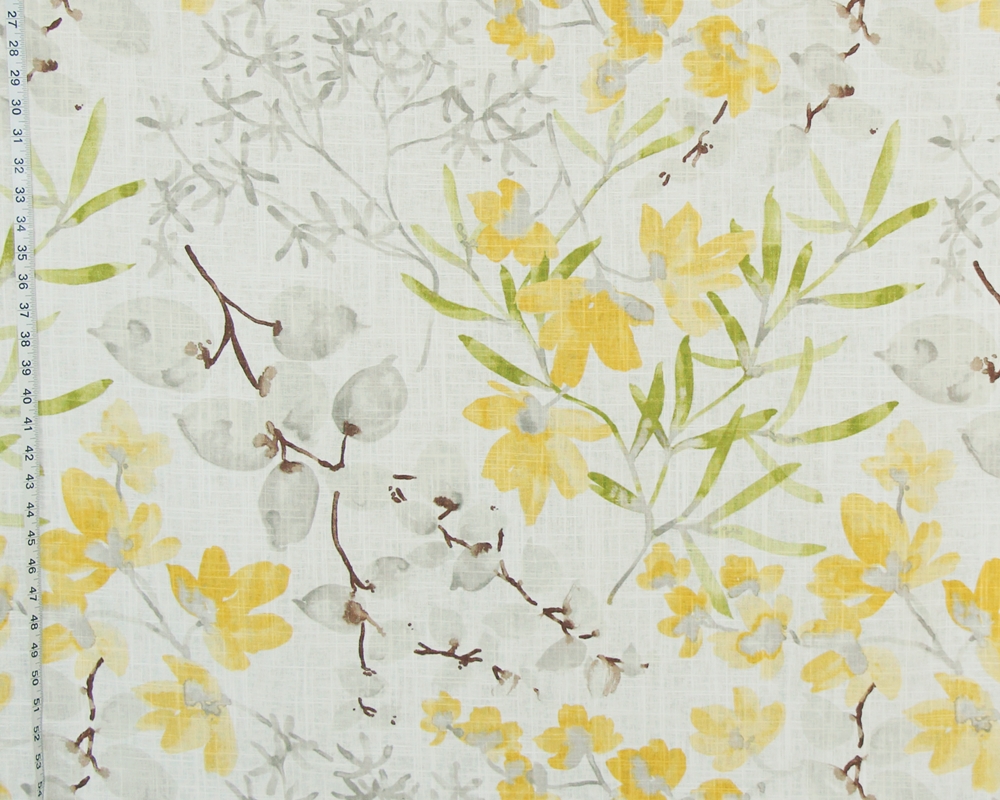 1000x800 Yellow Watercolor Floral Fabric Flowers From Brick House Fabric - Watercolor Flower Fabric