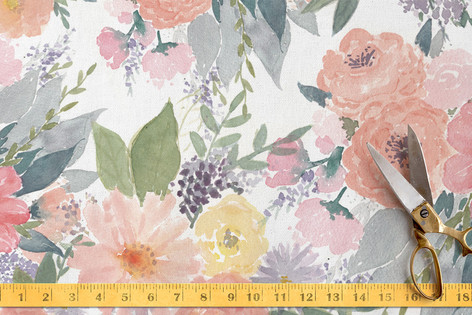 472x315 Bold Watercolor Floral Fabric By Qing Ji Minted - Watercolor Flower Fabric