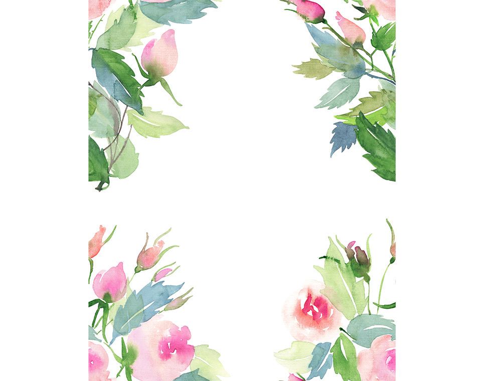 951x760 Pin By Hanka On Kartki Flower Frame And Clip Art - Watercolor Flower Frame