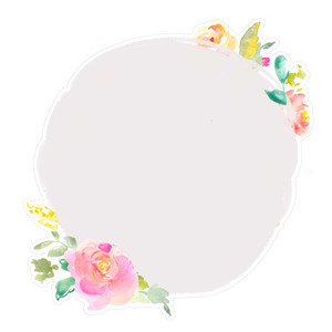 300x300 Silhouette Design Store - Watercolor Flower Frame