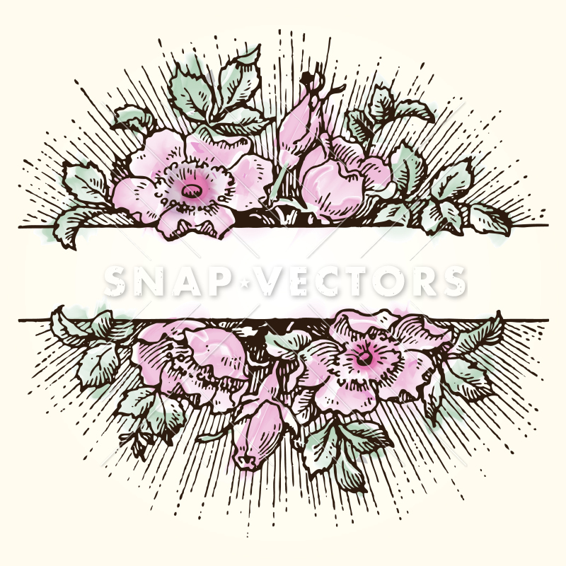 800x800 Vector Clipart Watercolor Flower Frame - Watercolor Flower Frame
