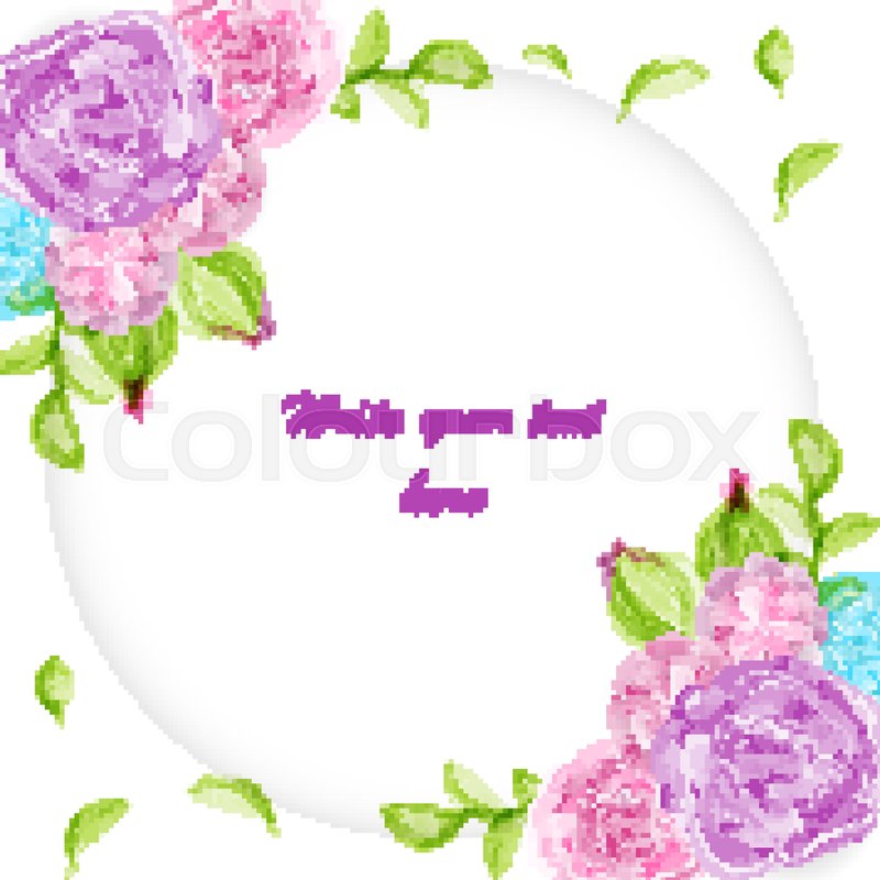 800x800 Vintage Wedding Watercolor Flower Frame Border. Spring Summer Bud - Watercolor Flower Frame