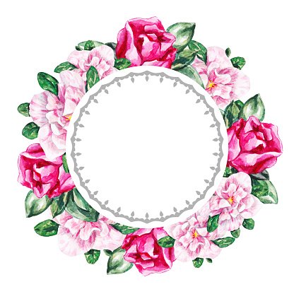416x416 Watercolor Flower Watercolor Flower Stock Vectors - Watercolor Flower Frame