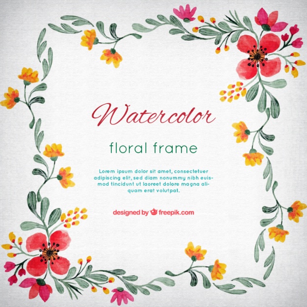 626x626 Watercolor Flower Frame Vector Free Download - Watercolor Flower Frame