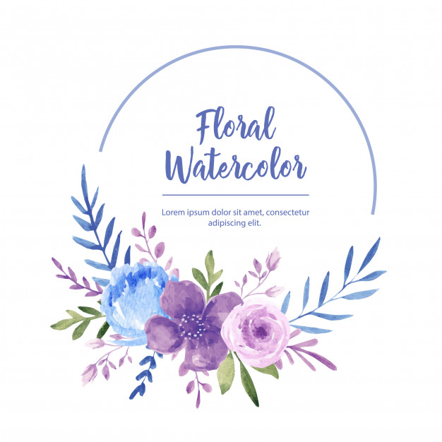 626x626 Watercolor Flower Frame Wreath Vector Premium Download - Watercolor Flower Frame