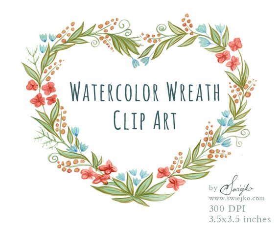 570x472 Floral Frame Digital Clipart Watercolor Flowers Watercolor Etsy - Watercolor Flower Frame