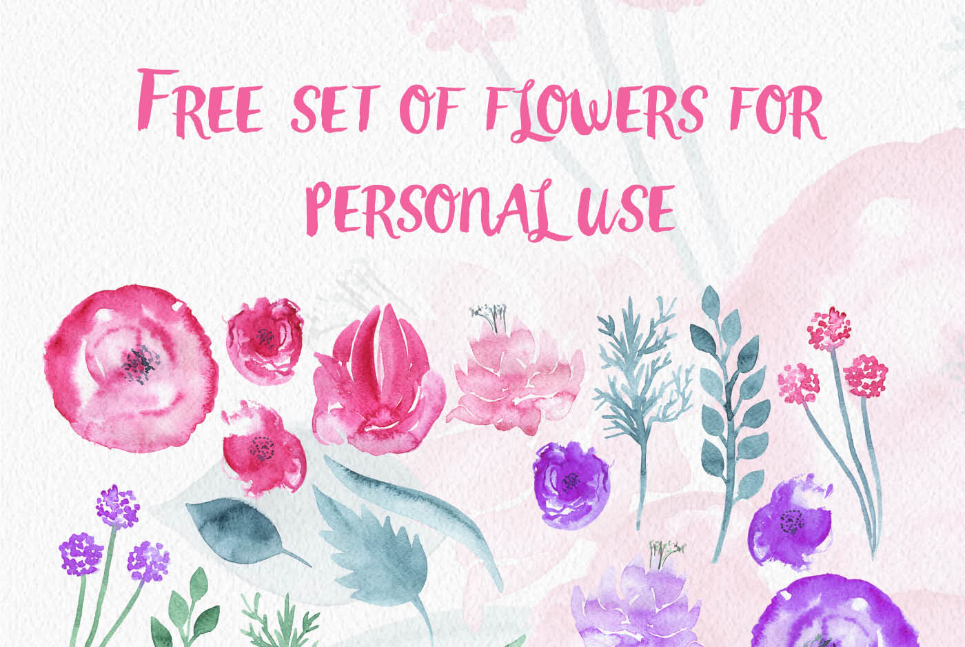 1400x938 Free Watercolor Flowers By Thehungryjpeg - Watercolor Flower Free Download