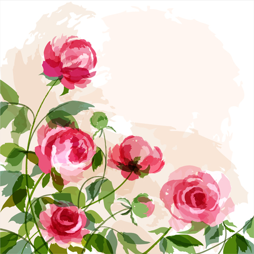 500x500 Hand Drawn Watercolor Peonies Vectors Free Download - Watercolor Flower Free Download